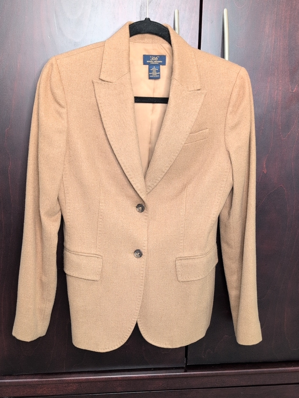 Brooks Brothers 346 Tan Camelhair Women's Blazer 4